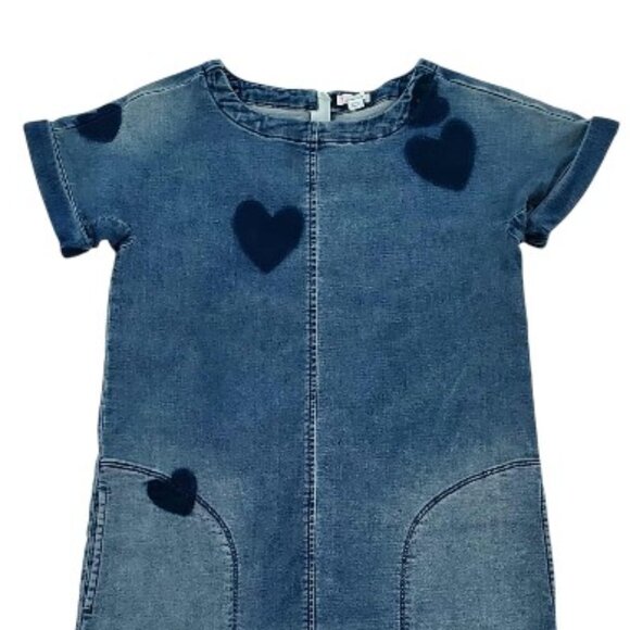 Crewcuts Jean Heart Denim Dress Size 14 - Picture 2 of 7